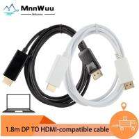 MnnWuu 1080P Displayport to HDMI-compatible adapter converter cable 1.8M for laptop projector TV DP to HDMI-compatible adapter Adapters Adapters