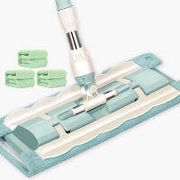 Flat Mop Floor escopic พร้อมแผ่นไมโครไฟเบอร์ขนาดใหญ่ Spin Mop 360องศา Handle Home Windows Kitchen Floor Cleaner กระเบื้องไม้