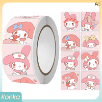 ✨ Konka สติกเกอร์แปะตกแต่งมือถือ500ชิ้น ม้วนเทปปิดผนึกการ์ตูนน่ารัก