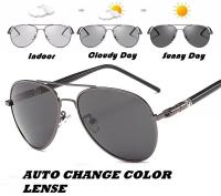 พร้อมสต็อก Photochromic Pilot SunglassesAuto เปลี่ยนสีใหม่เอี่ยม100% การบินโพลาไรส์ขนาดใหญ่ UV400แว่นตากันแดดสำหรับนักบินชายขับรถกลางแจ้งแว่นตาโพลาไรซ์สำหรับขับรถเฉดสีแฟชั่น