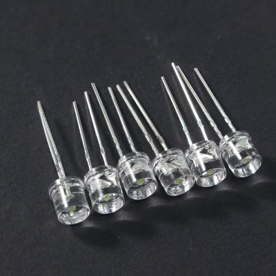 500PCS Flat LED Diode 5MM Red Yellow Blue Green White Light Emitting F5 Transparent Led Electrical Circuitry Parts