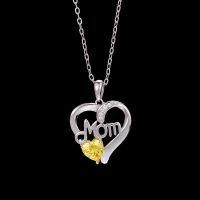 Mother 39;s Day Pendant Necklace Birthstone Jewelry For Mom Love Heart Crystal Necklace 925 Silver Female Christmas Birthday Gift