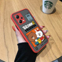 Mop Mall สำหรับ Xiaomi Redmi Note 12 5G Xiaomi Poco X5 5G เคสการ์ตูนน่ารักไลน์เมือง Bron Bear Cony กรณีโทรศัพท์ดีไซน์ลายขอบด้านข้างน่ารักเคสแข็งมีน้ำค้างแข็งโปร่งใสเด็กหญิงเด็กชายเคสป้องกันกล้องคลุมทั้งหมดกันกระแทก