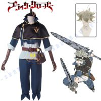 Anime Black Clover Asta Cosplay Costume Wig Five Leaf Clover Black Bull Cape Cloak White Top Blue Pants Noelle Finral Men Party