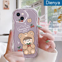 เคส Dienya สำหรับ iPhone 14 Pro Max 14 Plus 13 Pro Max 13เคสขนาดเล็กลายหมีเชอร์รี่เคสเนื้อครีมนิ่มกันกระแทกเคสโทรศัพท์โปร่งใส TPU ป้องกันการตกหล่นเจลซิลิกาแบบใสฝาครอบป้องกันเลนส์กล้องถ่ายรูป