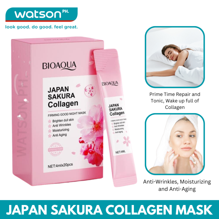 BIOAQUA JAPAN Sakura Collagen Firming Goodnight Mask, Film Collagen