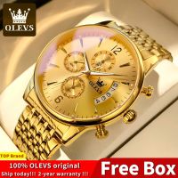 ZZOOI OLEVS Luxury Gold Quartz Watch Man Waterproof Luminous Wristwatch Stainless Steel Watch for Men Pilot Top Brand Male Watches