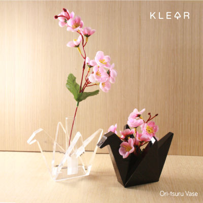 KlearObject Ori-tsu Vase แจกันดอกไม้ แจกันอะคริลิคใส แจกันอะคริลิค สไตล์มินิมอล มินิมอล แจกันมินิมอล แจกันแต่งห้อง แจกัน แจกันใส่ดอกไม้ ดอกไม้