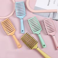 ☄▲♙ Girls Hair Scalp Massage Comb Hairbrush Bristle Nylon Women Wet Curly Detangle Hair Brush for Salon Hairdressing Styling Tools