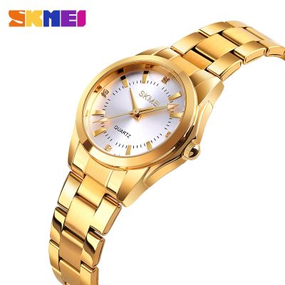 （A Decent035）SKMEI แฟชั่น SimpleWomen WatchMovement LuxuryWatches สำหรับผู้หญิง ThinHour สุภาพสตรี Reloj Mujer 1620