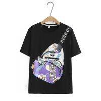 【มีไซส์ใหญ่】Plus Size Womens Short Sleeve Summer T-shirts Cute Printed White Black Female Tops Fashion A-line Tee