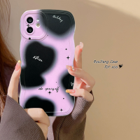 เคส RouJiang สำหรับ iPhone 14 13 12 11 Pro Max X XR Xs Max 8 7 6S Plus SE 2020 INS ผสมสีดำสีม่วงเย็นและจับคู่สไตล์โค้งเคสโทรศัพท์