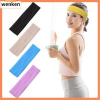 WENKEN 1PC เครื่องประดับผม ฟิตเนส หมวกโยคะ สีทึบ ที่คาดผมสำหรับเล่นกีฬา ที่คาดผมโยคะ ยางยืด