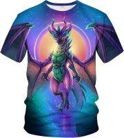 ARORALS Mens Dragon T-Shirt Summer Short Sleeve Tees Tops Fantasy Animal Theme Shirt Realistic Graphic Shirt