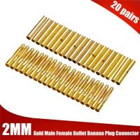 Mayitr 40pcs 2mm Gold Plated Male+Female Bullet Banana Plug Connector Kits For RC Battery ESCWires Leads Adapters