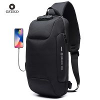 【YF】 OZUKO-Bolsa tiracolo multifunções para homens anti-roubo sacos mensageiro de ombro masculino impermeável viagem curta bolsa peito quente