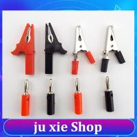 JuXie store 4mm Banner Plug and Crocodile Clamp Probe Alligator Clip Electric DIY Test Lead Probe Socket Cable Insulated Clips