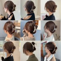 [COD] Korean style plate hair clip shark high-end temperament bow pearl accessories card wholesale female