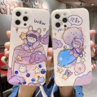 เคสโทรศัพท์ ไอโฟน iPhone 14 13 12 11 Plus Mini Pro Max X XR XS Max เคส ดีไซน์ใหม่ยอดนิยม พลอยเทียมบลูเรย์สุดหรู สาวการ์ตูนซิลิโคนบางพิเศษปกอ่อน Case 2023