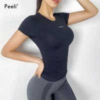 Peeli Short Sleeve Running Shirts Gym Breathable Yoga Tops 2022 T Shirts Sports Jersey Women Tank Top Fitness Female Sportswear