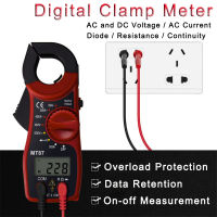มัลติมิเตอร์แบบดิจิตอลหนีบ AC/DC โวลต์มิเตอร์ปัจจุบันต้านทานไดโอดทดสอบแอมมิเตอร์