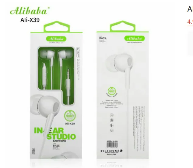 Alibaba AliX39 In Ear Studio Earphone Headset Original 3.5mm with