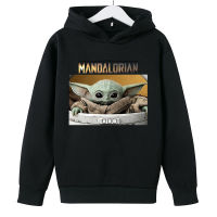 เด็ก Yoda Mandalorian เสื้อกันหนาวหมวกสำหรับเด็กหนุ่มๆสาวๆใหม่เสื้อยืดคลุมด้วยผ้าผู้ชายและผู้หญิงฤดูใบไม้ร่วงและฤดูหนาวแขนยาวผ้าฝ้ายด้านบน