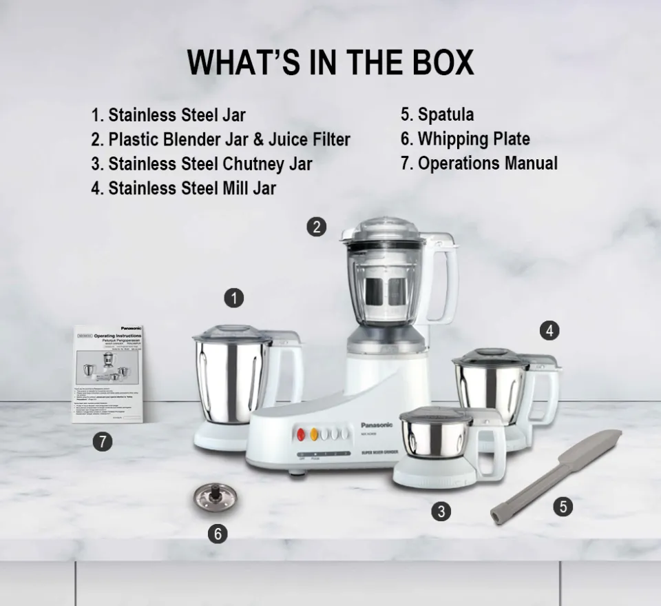 Panasonic MX-AC400 220 Volt 3-In-1 Mixer, Grinder & Blender