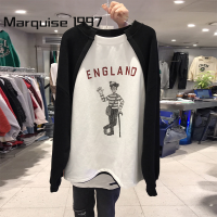 Marquise1997 เสื้อฮู้ด เสื้อแขนยาวอบอุ่น หลวมและสบาย ล้ำสมัย สไตล์ สบายๆ ทันสมัย WWY2393GOG 39Z230928