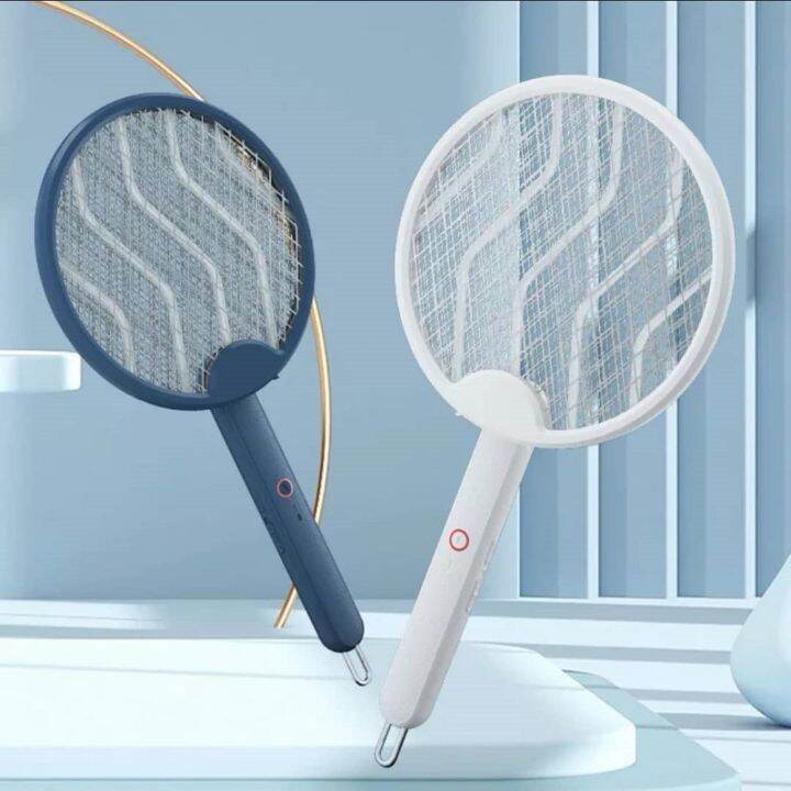 Electric Mosquito Racket, Foldable Electric Mosquito Swatter with LED