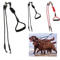 SDRGJY ไนลอนทำจากไนลอน 2/3/4 WAY PET Leash พร้อมที่จับโฟม ปรับได้ปรับได้ เชือกจูงสุนัข อุปกรณ์สำหรับสัตว์เลี้ยง 120ซม. ค่ะ สายจูงสุนัขสองหัว การเดินสุนัข