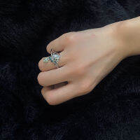 Design punk exaggerated stereo Saturn planet metal diamond ring women free shipping