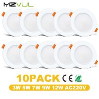 10PCS LED Downlight Recessed Round Ceiling Light 3W 5W 7W 9W 12W Led Spotlight AC 220V Cold Warm White Lamp for Home Lighting  by Hs2023