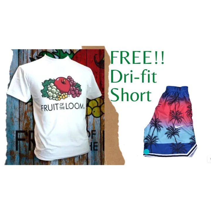 FREE DRIFIT SHORT Fruit Of The Loom Soft Premium Round Neck Heather