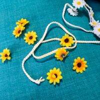 100 Pcs Artificial Sunflower Little Daisy Gerbera Flower Heads for Wedding Party Decor (Yellow&amp;Coffee)