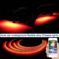 Phone App Control 4x RGB LED Under Car Tube Strip Underglow body Neon Light Kit