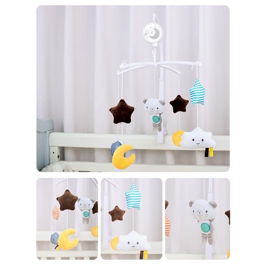 Baby Toys Infant Melody Bed Cot Wind-Up Baby Cot Mobile Music Mobile Crib Hanging Doll