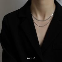 European and American hot girls versatile double-layered necklace women 39;s ins snake bone blade collarbone chain