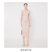 [asava ss23] Vanessa One-shoulder Dress เดรส ไหล่เดียว แขนยาว ซิปข้าง