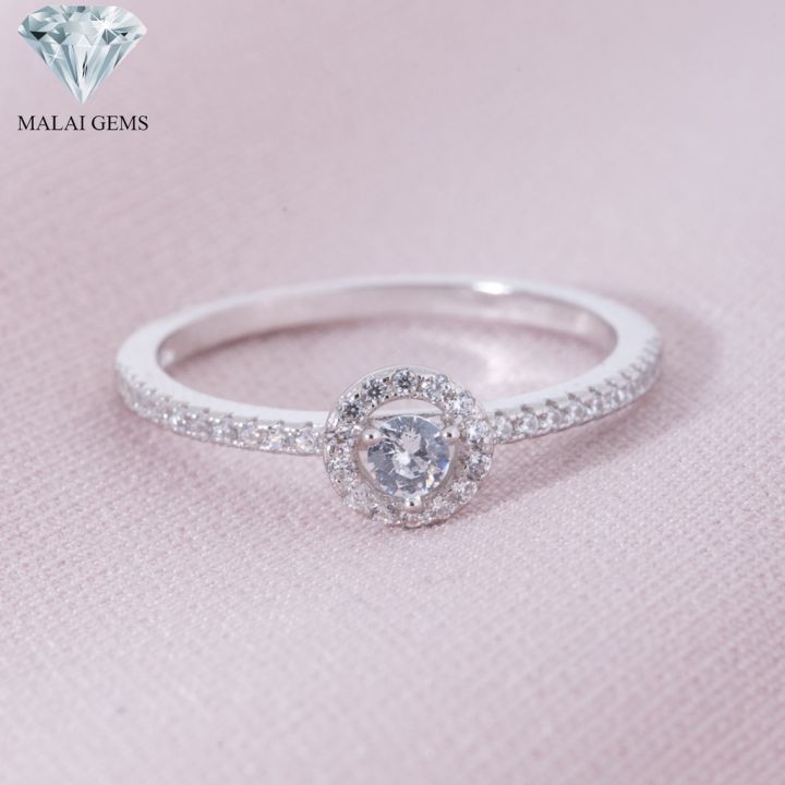 malai-gems-แหวนเพชร-แหวนเพชรล้อม-แหวน-halo-เงินแท้-925-เคลือบทองคำขาว-ประดับเพชรสวิส-cz-รุ่น-151-rh1753-แถมกล่อง