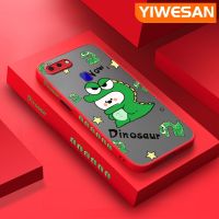 YIWESAN เคสสำหรับ OPPO R15 R15โปรเคส R17ลายการ์ตูน,มีน้ำค้างแข็งโปร่งใสไดโนเสาร์ว้าวมีรูปแบบเคสขอบสี่เหลี่ยมด้านข้างแบบแข็งปลอกซิลิโคนกล้องกันกระแทกเคสนิ่ม