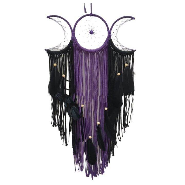 triple-moon-goddess-macrame-wall-hanging-boho-half-moon-large-dream-catcher-decor-home-bedroom-chic-decoration