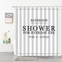 Letter Printing Black White Shower Curtains Pure Natural Art Design Bathroom Curtain Simple Nordic Home Decor Waterproof Screen