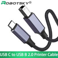 USB C ถึง USB B 2.0สายเครื่องพิมพ์สายสแกนเนอร์เครื่องพิมพ์แบบถักสำหรับ Epson Macbook Pro HP Canon Brother เหมาะสำหรับสายเครื่องพิมพ์เครื่องปริ้นซัมซุง