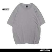 Yuedpao เสื้อยืด OVERSIZE รับประกันไม่ย้วย 2 ปี เสื้อยืดสีพื้น OVERSIZEสี SEA GRAY นุ่ม ย้วย เสื้อยืดคอกลมผ้าฝ้าย