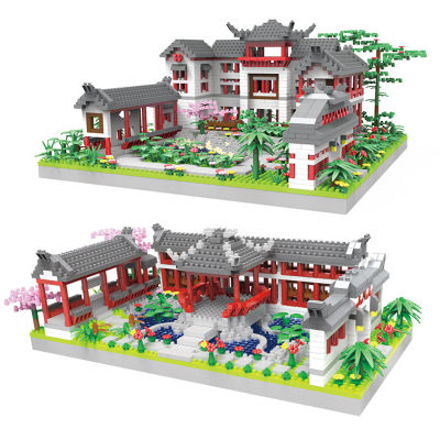 สถาปัตยกรรมโลกลานการ์เด้นมินิบล็อกเพชรจีนคลาสสิกบ้านอิฐอาคารของเล่นสำหรับเด็กของขวัญ