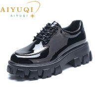 AIYUQI รองเท้าผู้หญิงขนาดใหญ่35-44ฤดูใบไม้ผลิใหม่สไตล์หนังแท้ Lace-Up แพลตฟอร์มแฟชั่นผู้หญิง Shoes