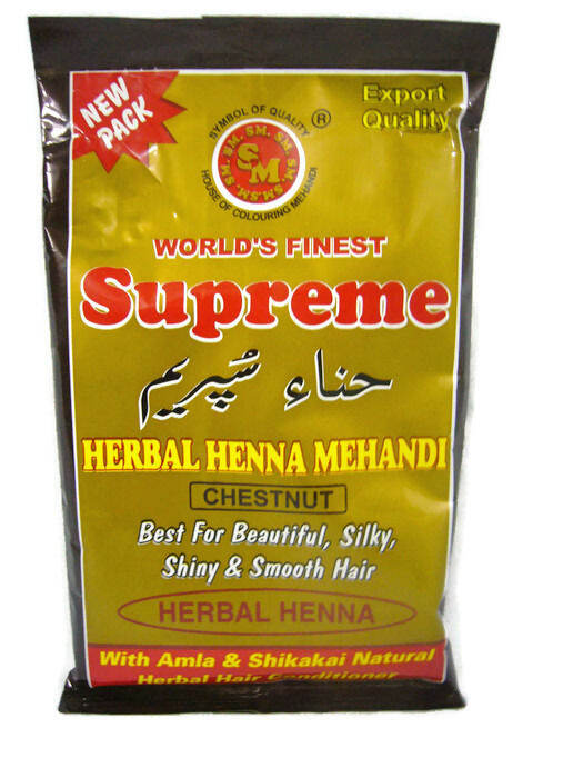 Supreme Herbal Henna Powder Chestnut From India (150g) With Free