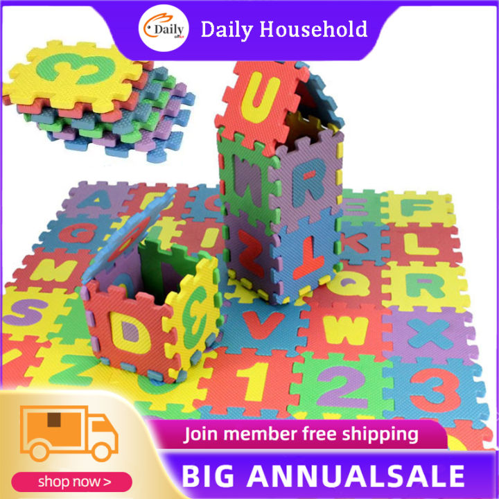 36PCS/Set Large Alphabet Numbers EVA Floor Mat Baby Room Jigsaw