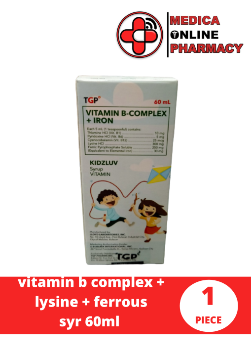 vitamin b complex + lysine + ferrous syr 60ml (kidzluv) Lazada PH
